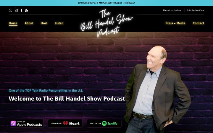 Screenshot ta' thebillhandelshowpodcast.com