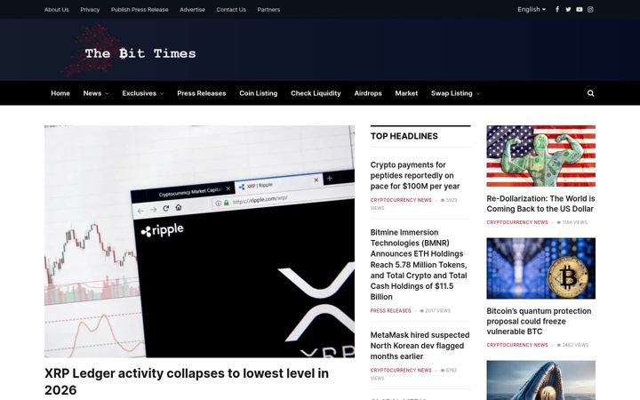 Screenshot of thebittimes.com