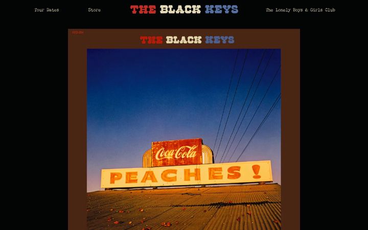 Screenshot von theblackkeys.com