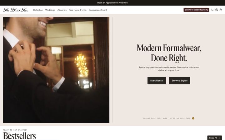 Screenshot of theblacktux.com