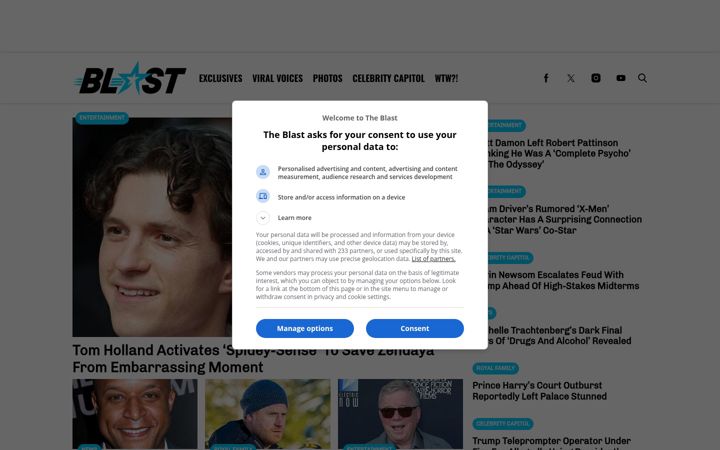 Screenshot του theblast.com