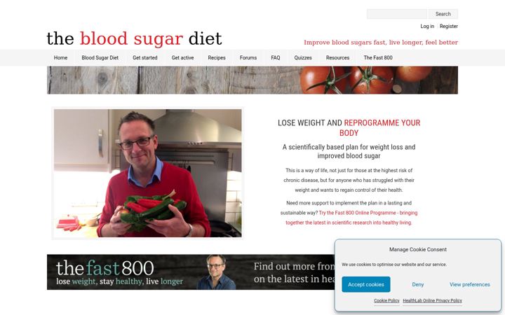 Screenshot of thebloodsugardiet.com