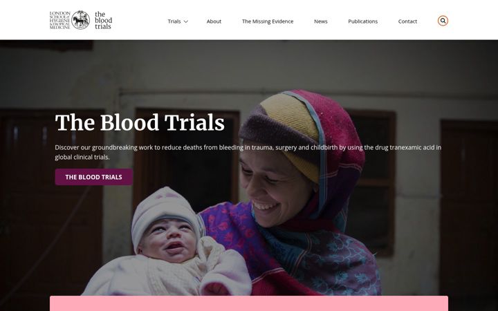 Screenshot of thebloodtrials.org