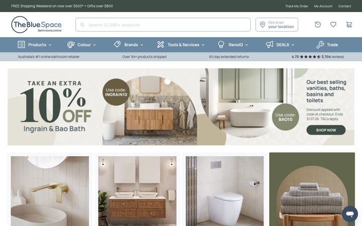 Screenshot of thebluespace.com.au