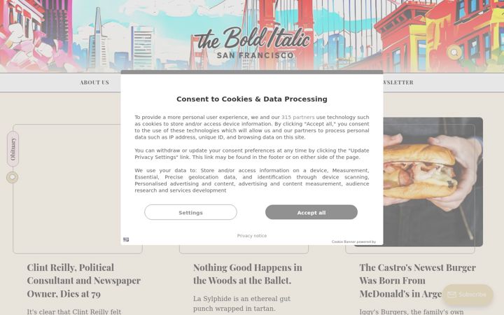 Screenshot of thebolditalic.com