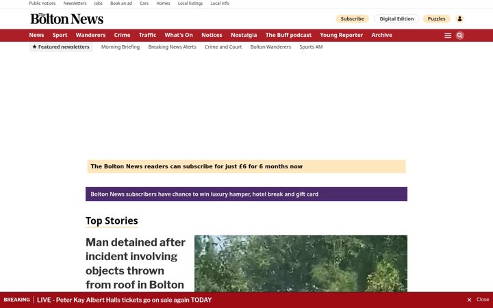 Screenshot ta' theboltonnews.co.uk