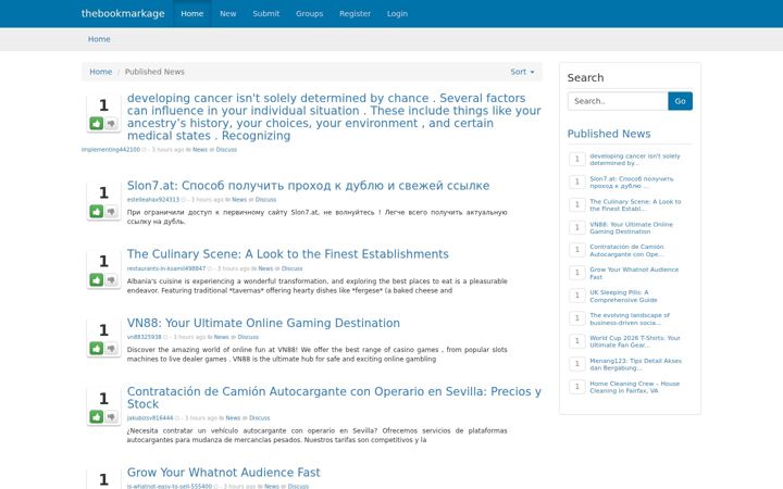 Screenshot of thebookmarkage.com