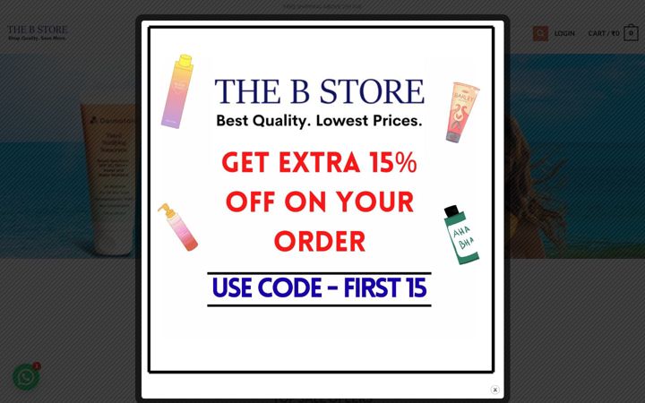 Skjámynd af thebstore.in