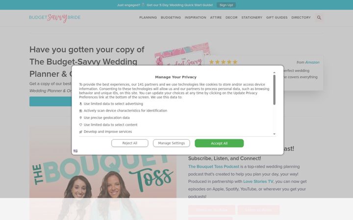 Screenshot of thebudgetsavvybride.com