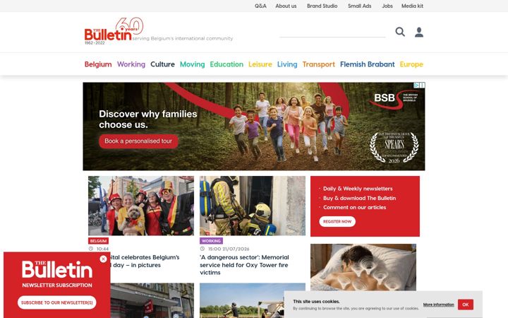 Screenshot of thebulletin.be