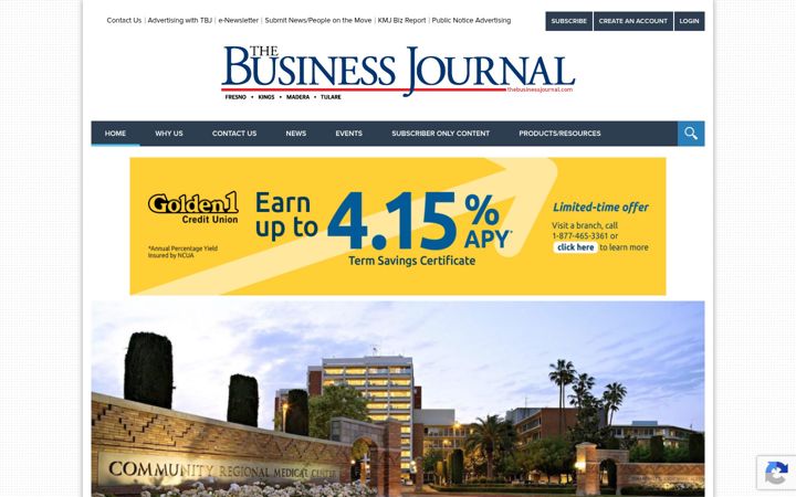 Screenshot of thebusinessjournal.com