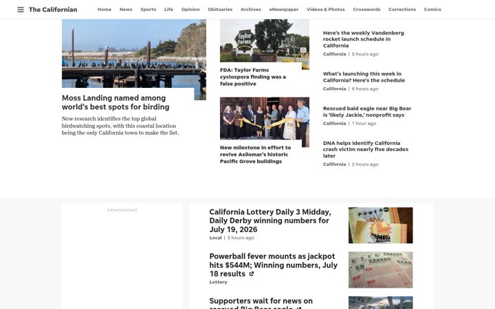 Screenshot of thecalifornian.com