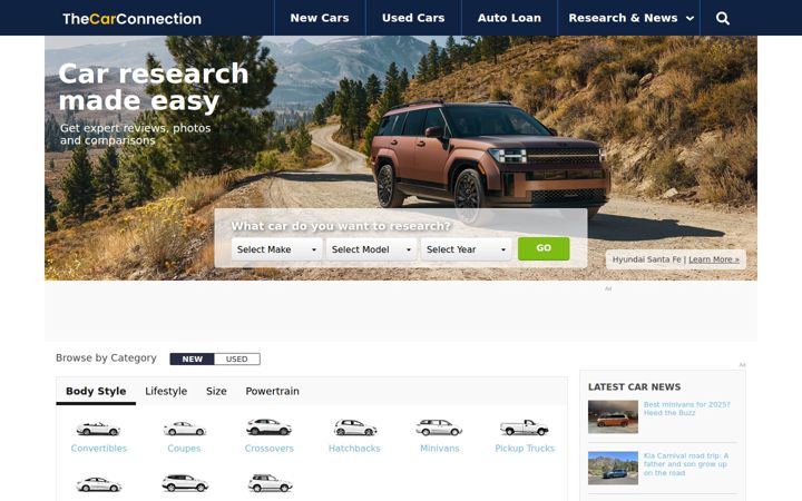 Screenshot von thecarconnection.com