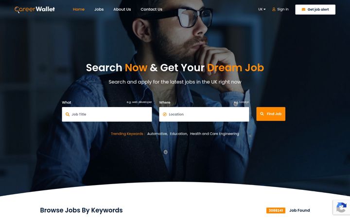 Screenshot of thecareerwallet.com