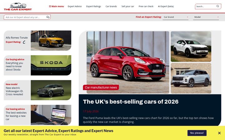 Screenshot of thecarexpert.co.uk