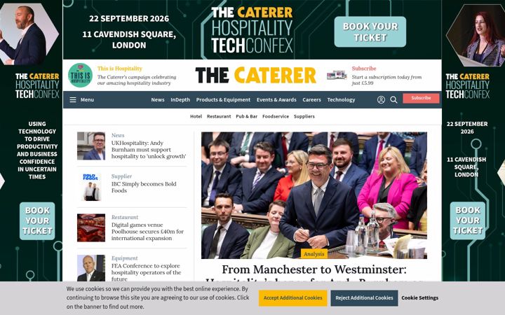 Screenshot of thecaterer.com
