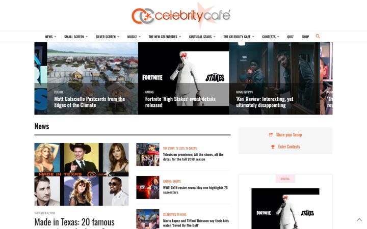 Screenshot του thecelebritycafe.com