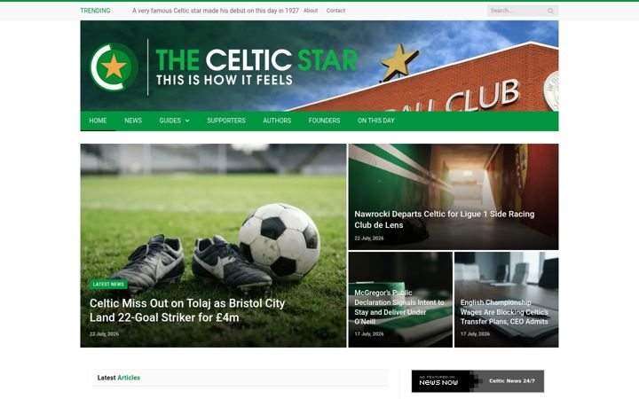 Screenshot of thecelticstar.com