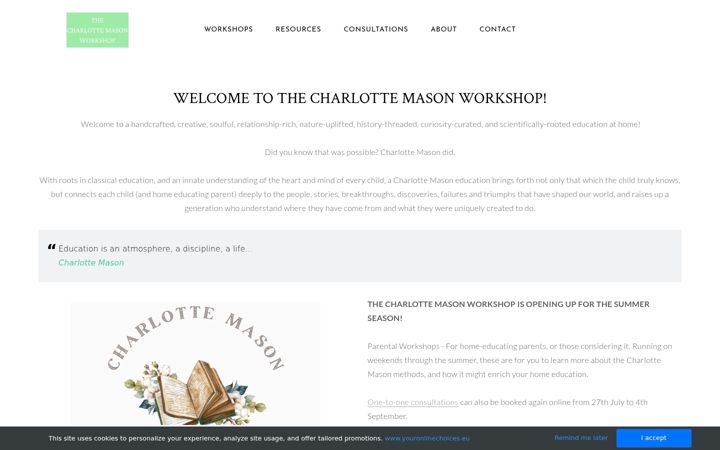 Screenshot ta' thecharlottemasonworkshop.com