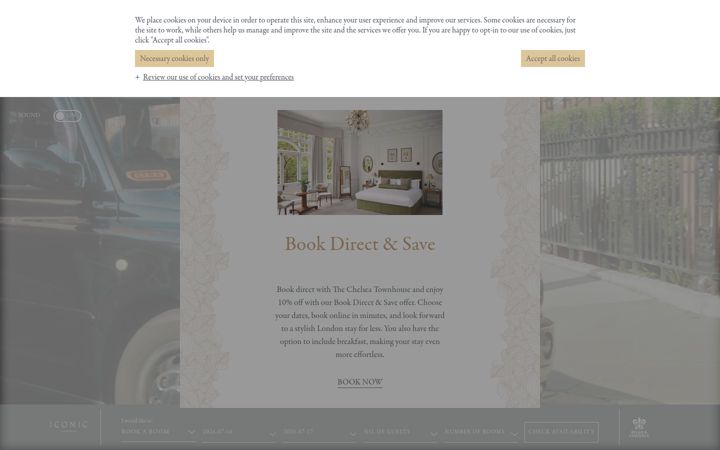 Screenshot of thechelseatownhouse.com