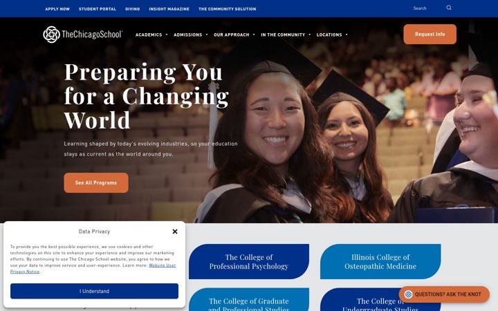 Screenshot of thechicagoschool.edu