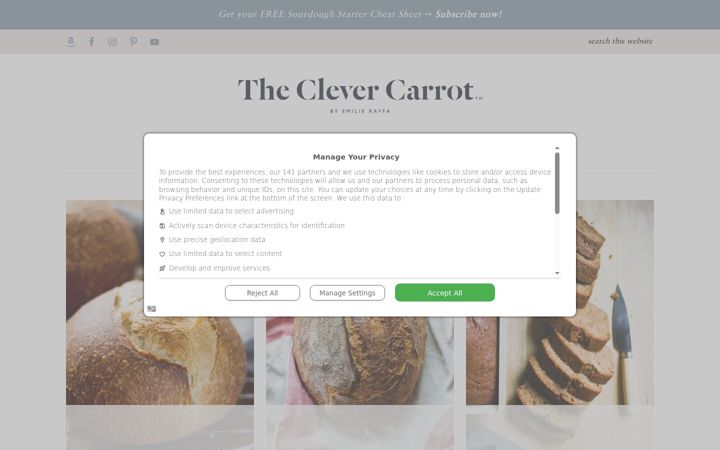 Screenshot του theclevercarrot.com