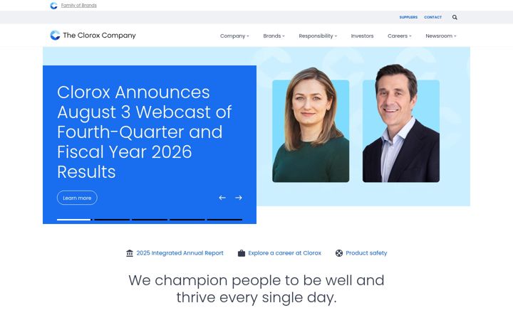 Screenshot of thecloroxcompany.com