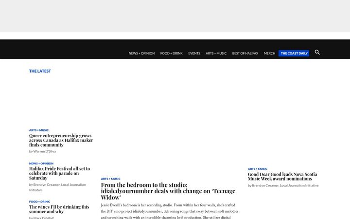 Screenshot of thecoast.ca