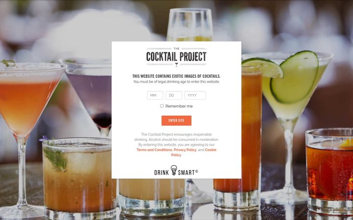 Screenshot of thecocktailproject.com