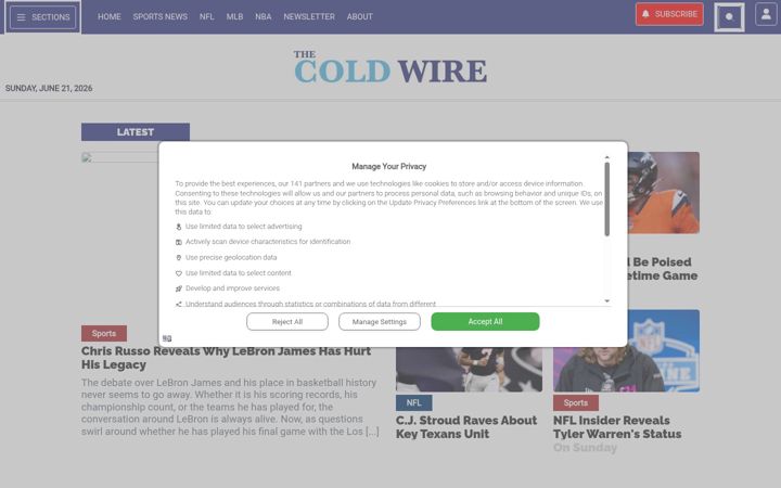 Screenshot of thecoldwire.com