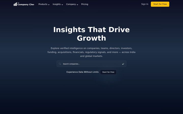 Screenshot of thecompanycheck.com