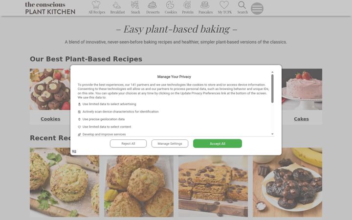 Screenshot of theconsciousplantkitchen.com