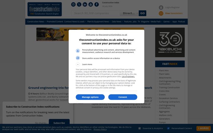 Screenshot of theconstructionindex.co.uk