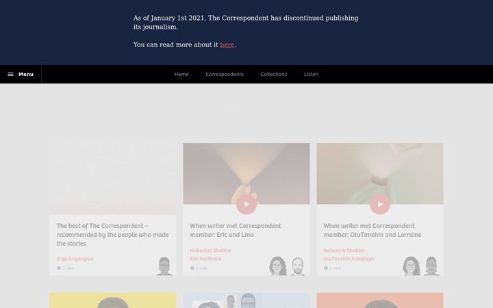 Screenshot of thecorrespondent.com