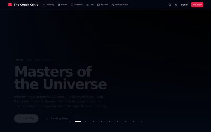Screenshot of thecouchcritic.com