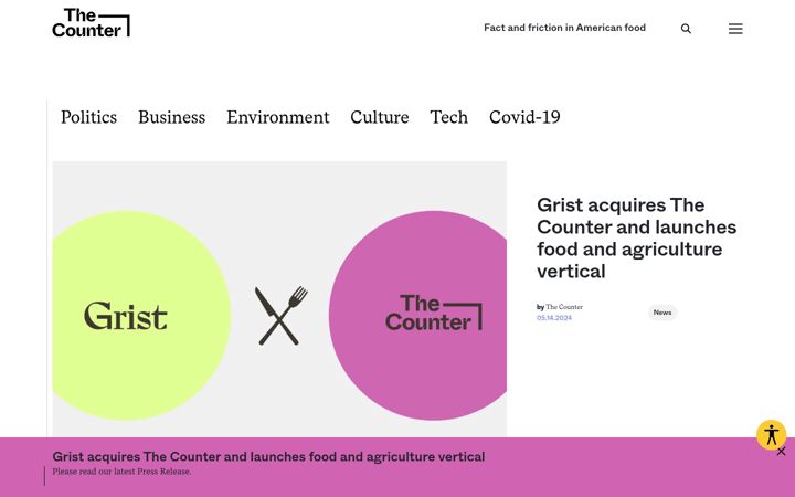 Screenshot of thecounter.org