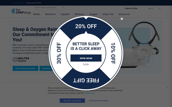 Screenshot of thecpapshop.com