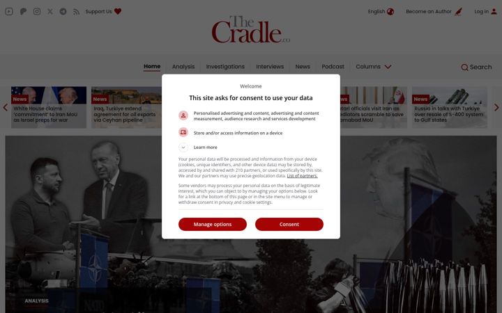 Captură de ecran a thecradle.co