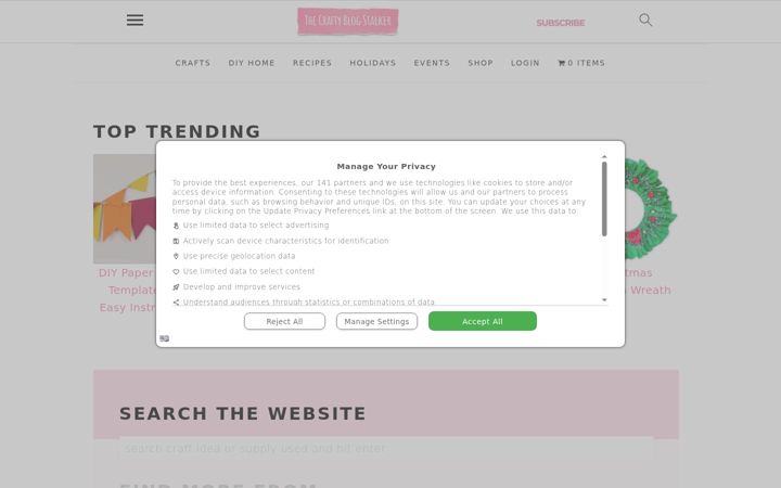 Screenshot of thecraftyblogstalker.com