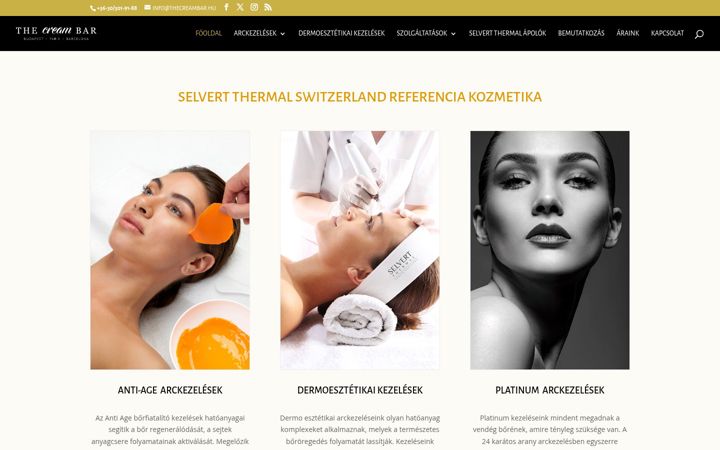 Screenshot of thecreambar.hu