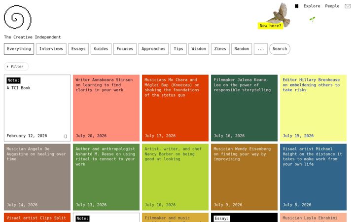Screenshot of thecreativeindependent.com