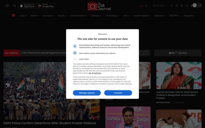 Screenshot of thecsrjournal.in