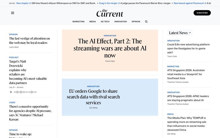Screenshot of thecurrent.com