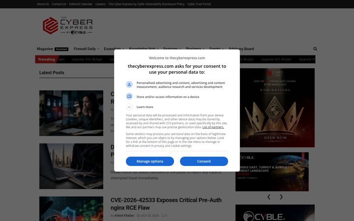 Screenshot of thecyberexpress.com