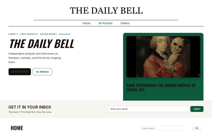 Screenshot of thedailybell.com