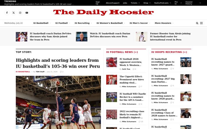 Екранна снимка на thedailyhoosier.com