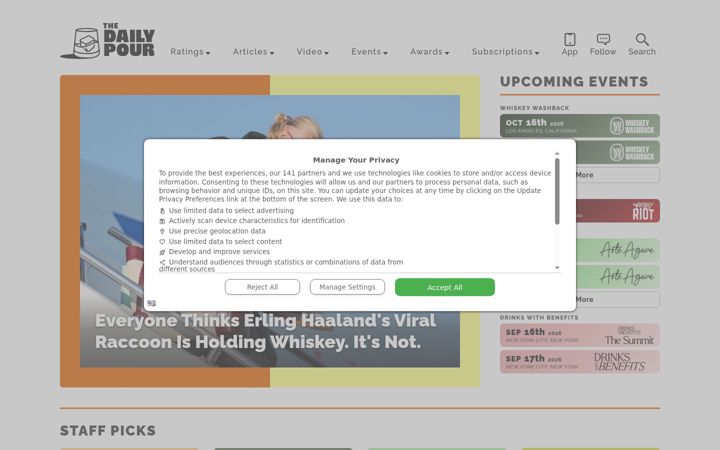 Screenshot of thedailypour.com