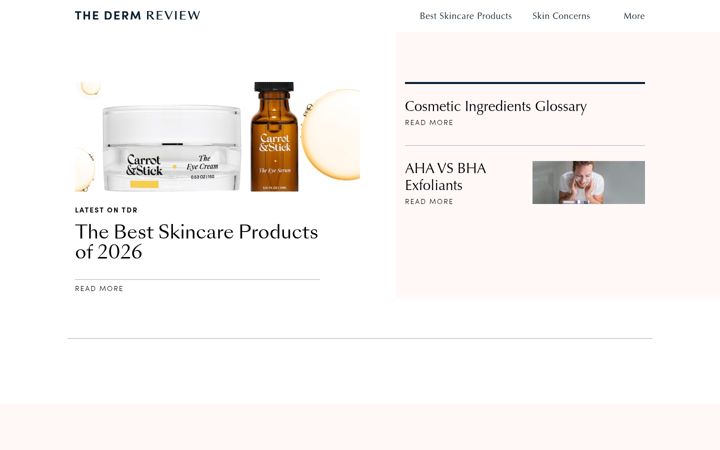 Ekrano kopija thedermreview.com
