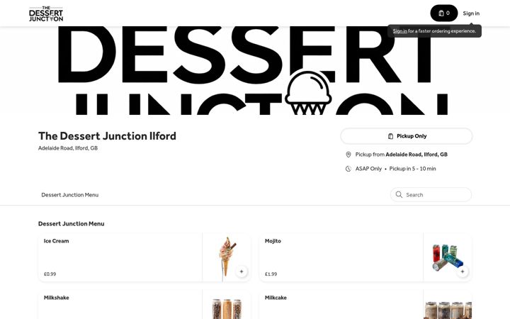 Skärmbild av thedessertjunction.com