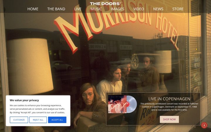 Screenshot of thedoors.com